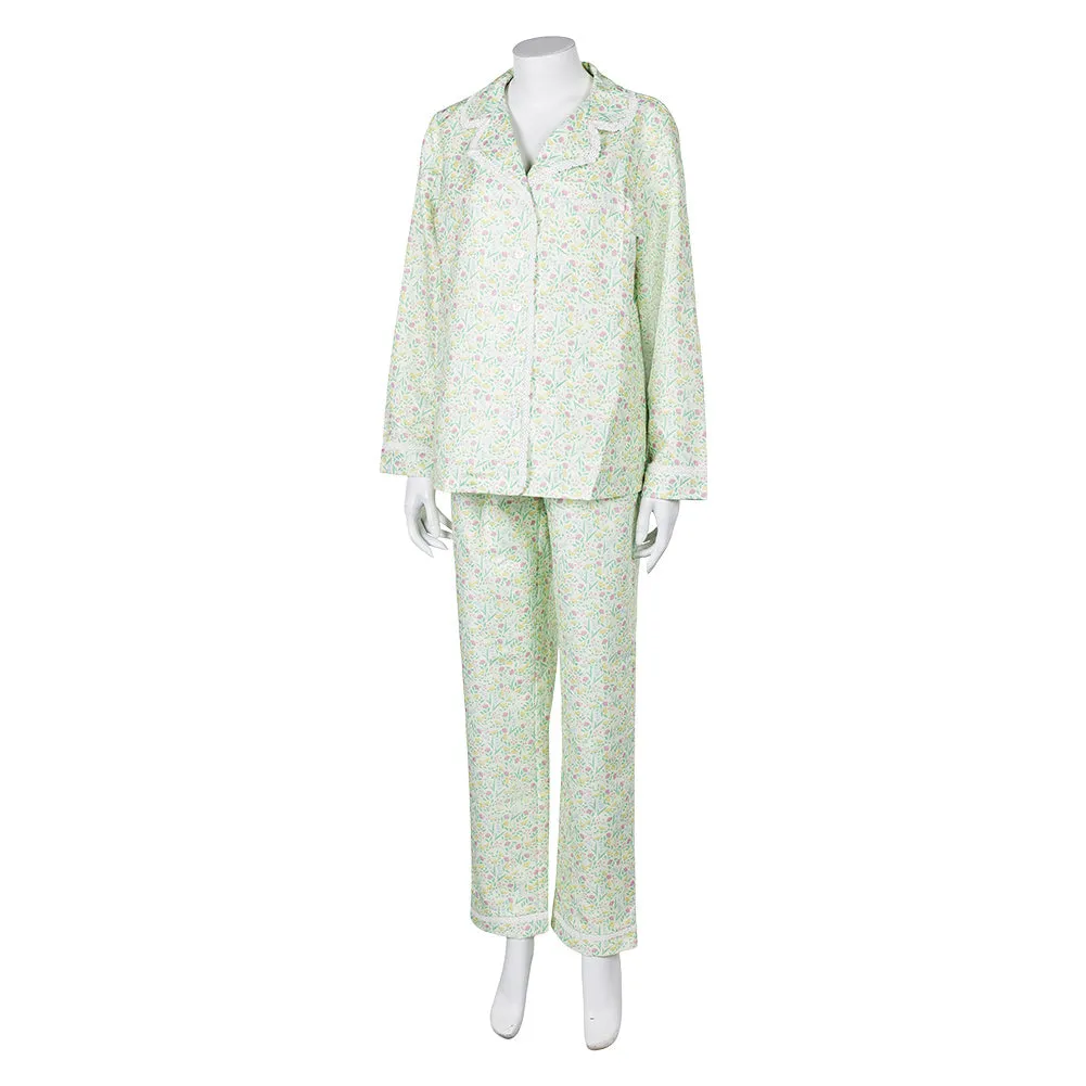 Lisa Frankenstein Misty Women Green Floral Pajamas Party Carnival Halloween Cosplay Costume