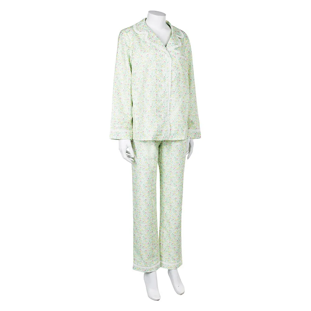 Lisa Frankenstein Misty Women Green Floral Pajamas Party Carnival Halloween Cosplay Costume