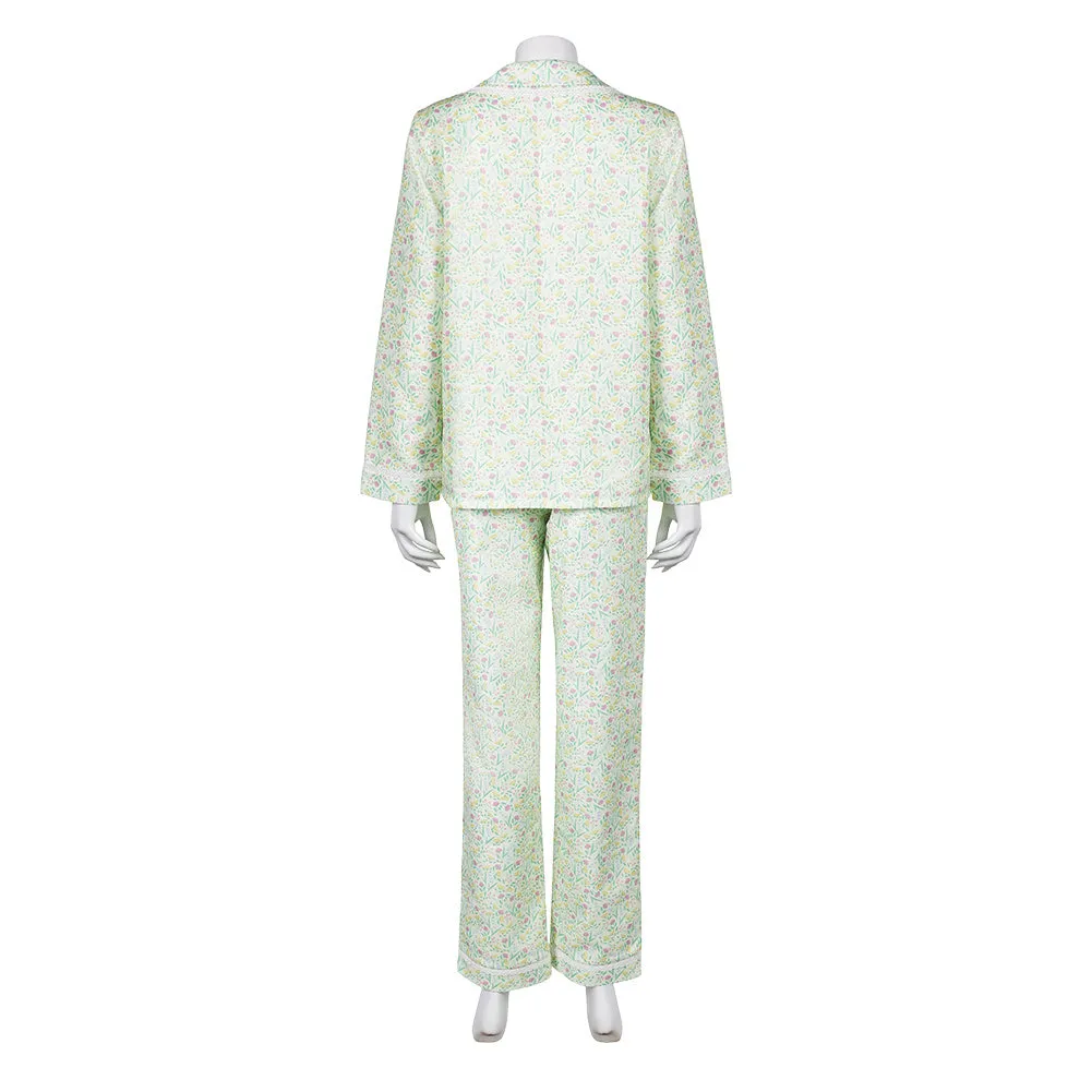 Lisa Frankenstein Misty Women Green Floral Pajamas Party Carnival Halloween Cosplay Costume