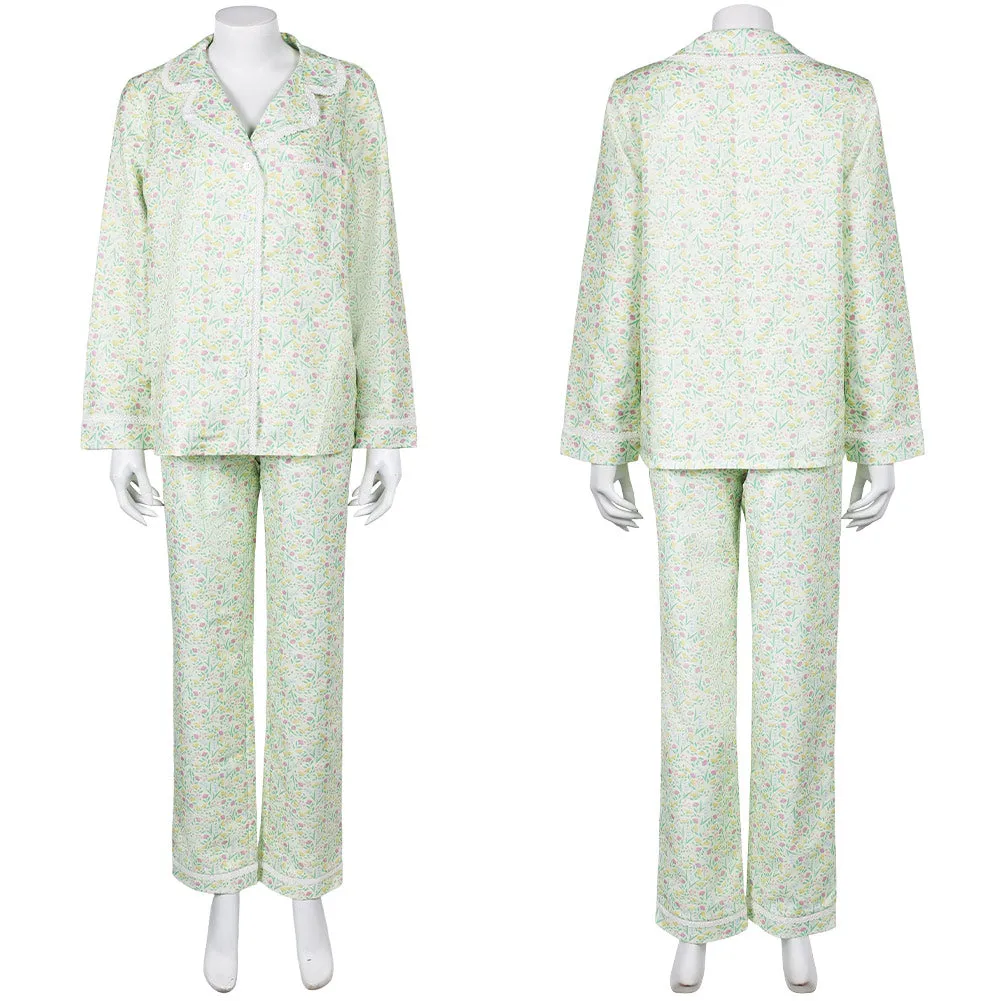 Lisa Frankenstein Misty Women Green Floral Pajamas Party Carnival Halloween Cosplay Costume