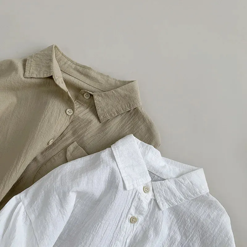 Long-Sleeved Lightweight Lapel Shirt