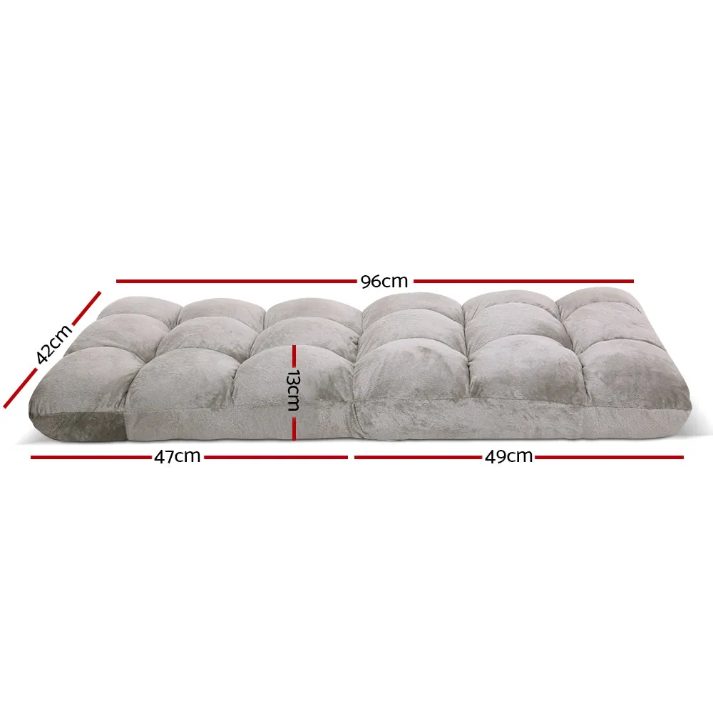 Lounge Sofa Floor Recliner Futon Chaise Folding Couch Grey