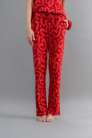 Lovestruck Hearts Red Pajamas