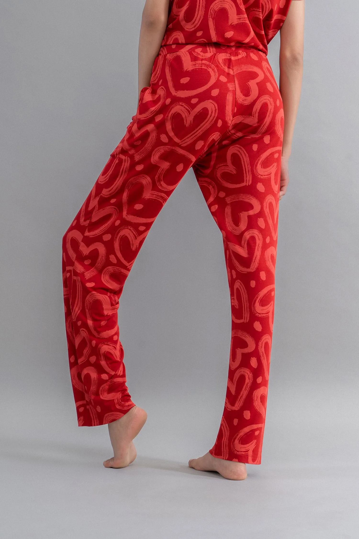 Lovestruck Hearts Red Pajamas