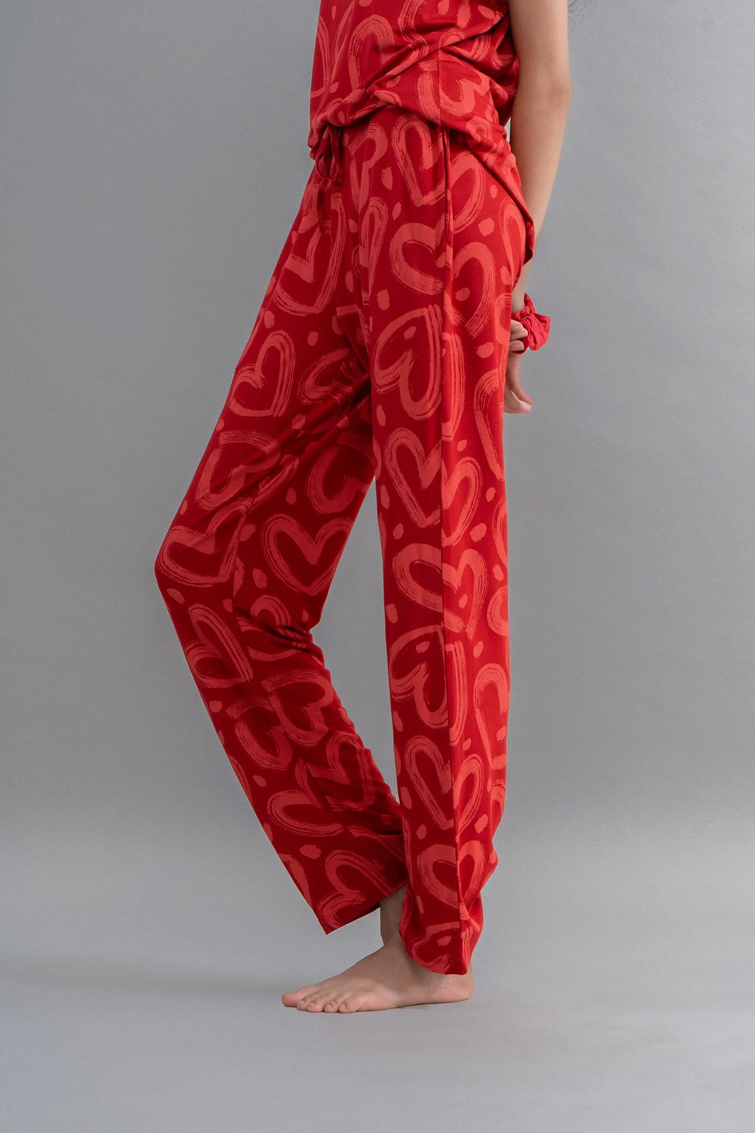 Lovestruck Hearts Red Pajamas