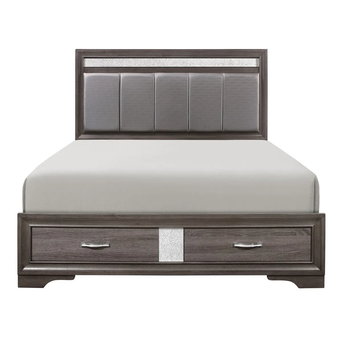 Luster Queen Platform Bed with Footboard Storage