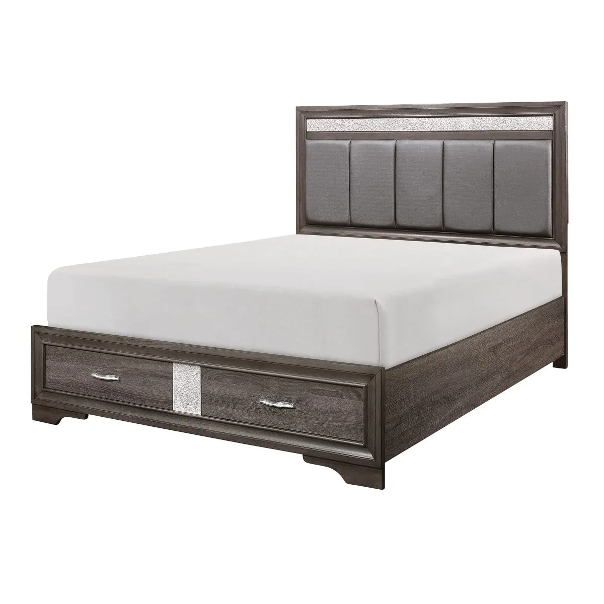 Luster Queen Platform Bed with Footboard Storage