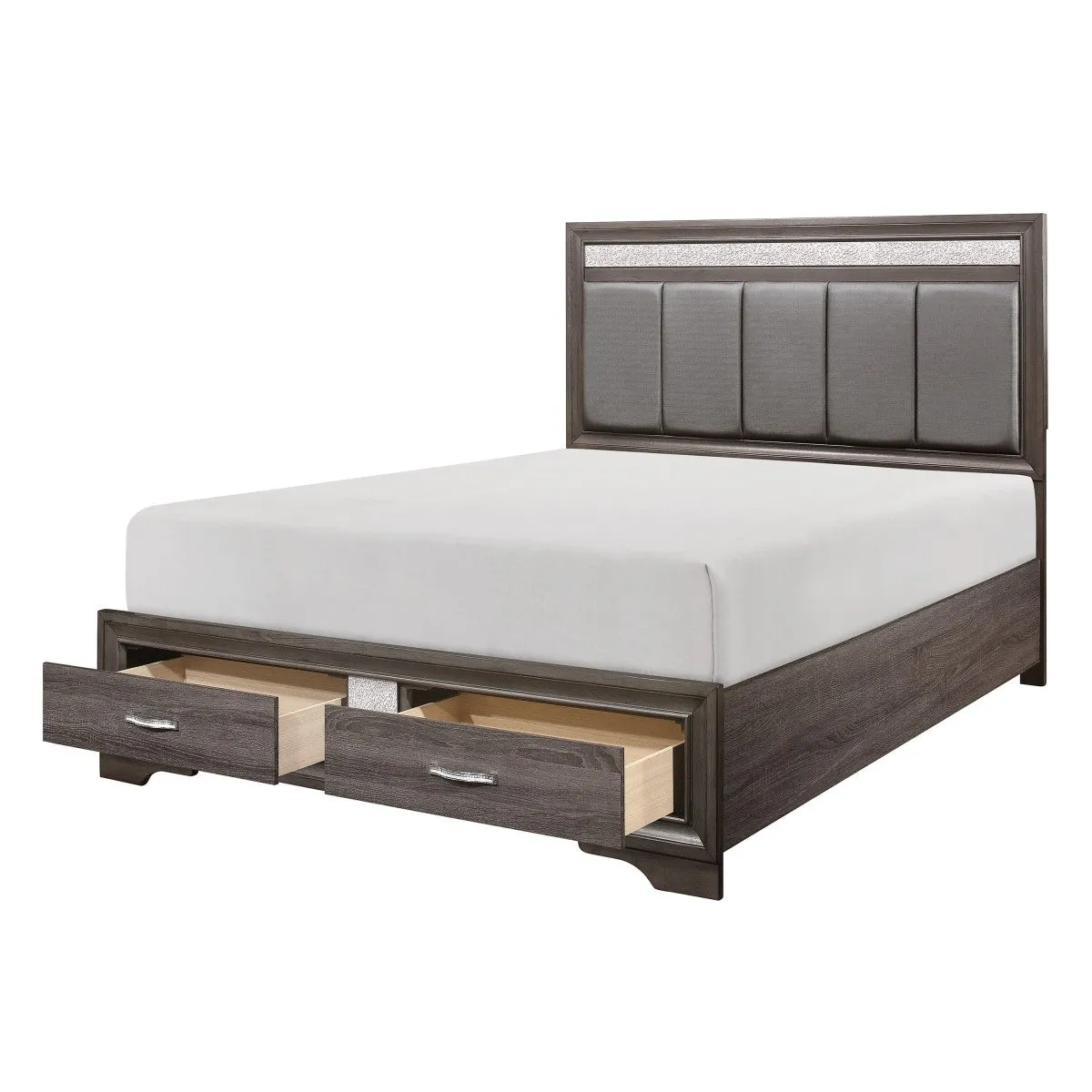 Luster Queen Platform Bed with Footboard Storage