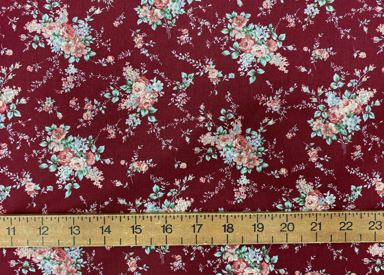 Maroon Bouquet - Korean Patchwork Cotton