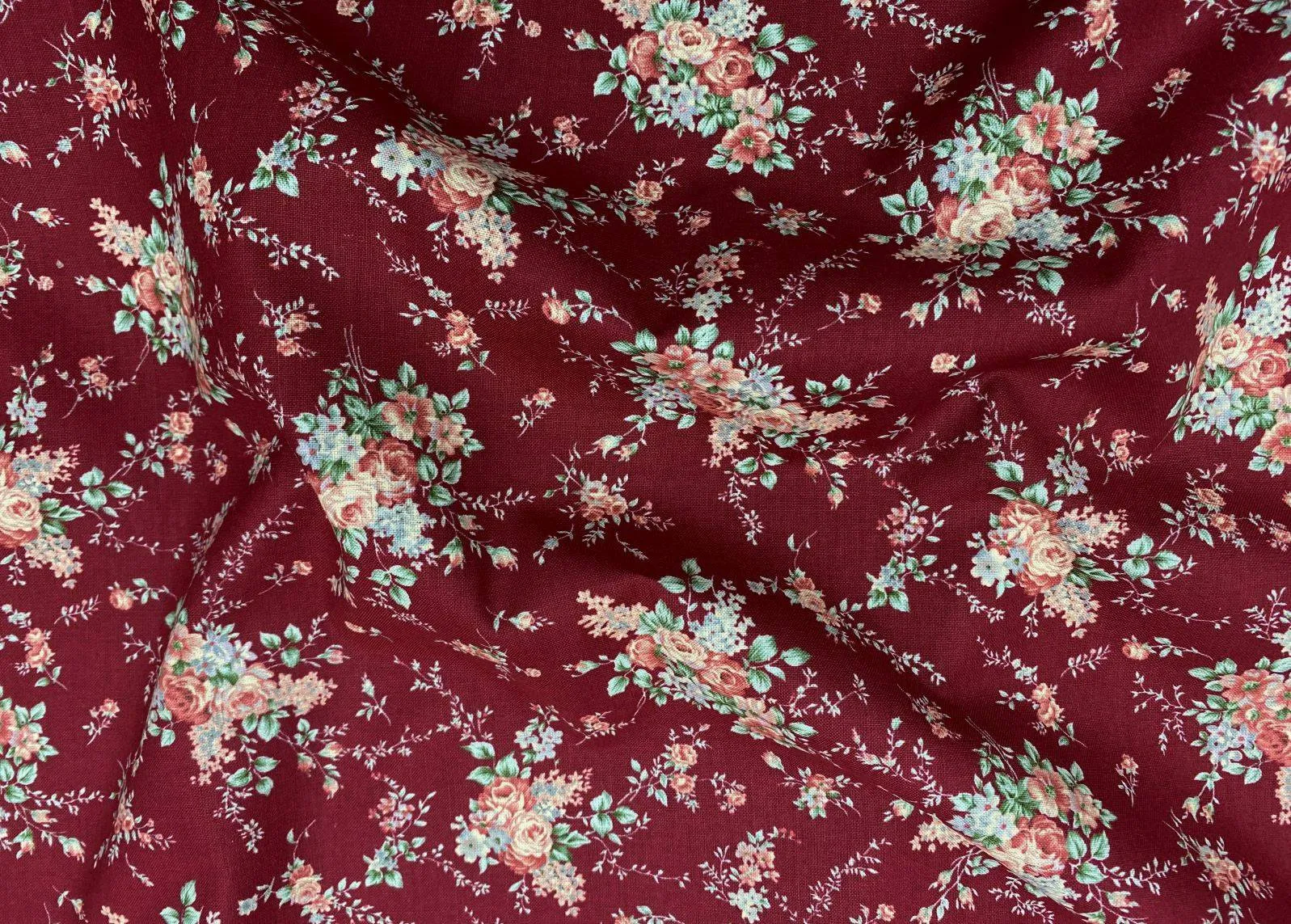 Maroon Bouquet - Korean Patchwork Cotton