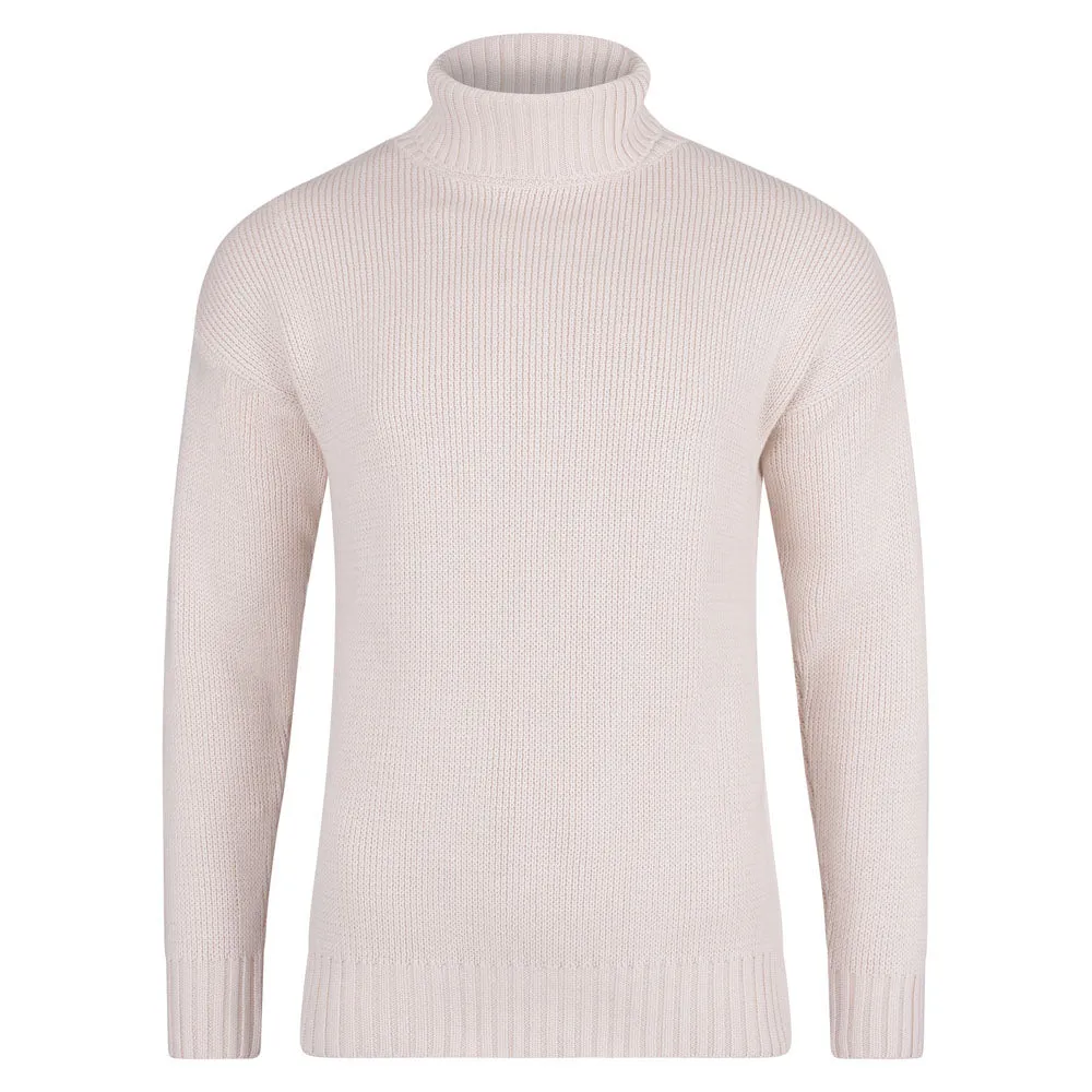 Mens Heavyweight Cotton Submariner Roll Neck Jumper