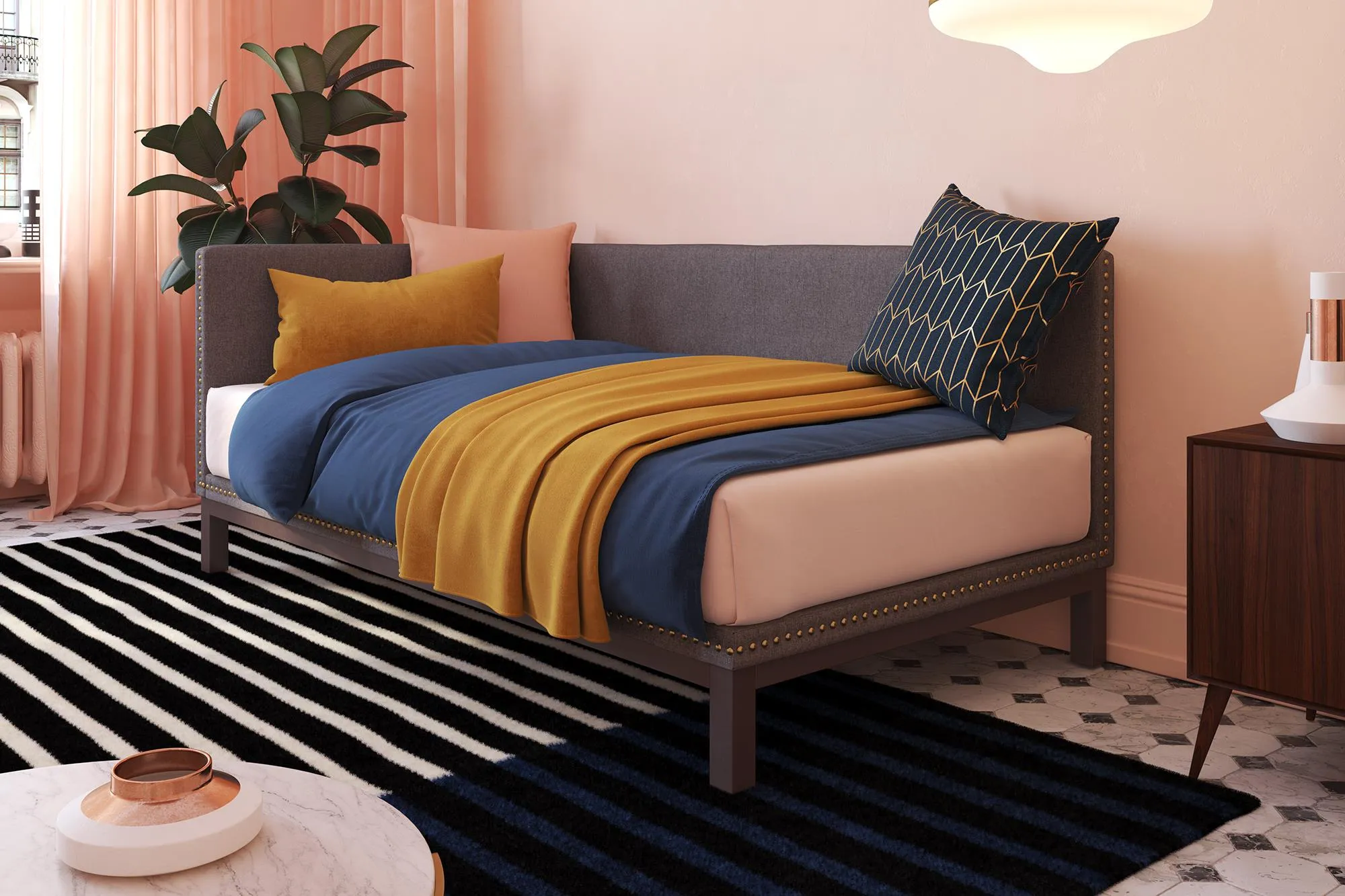 Mid Century Upholstered Modern Daybed