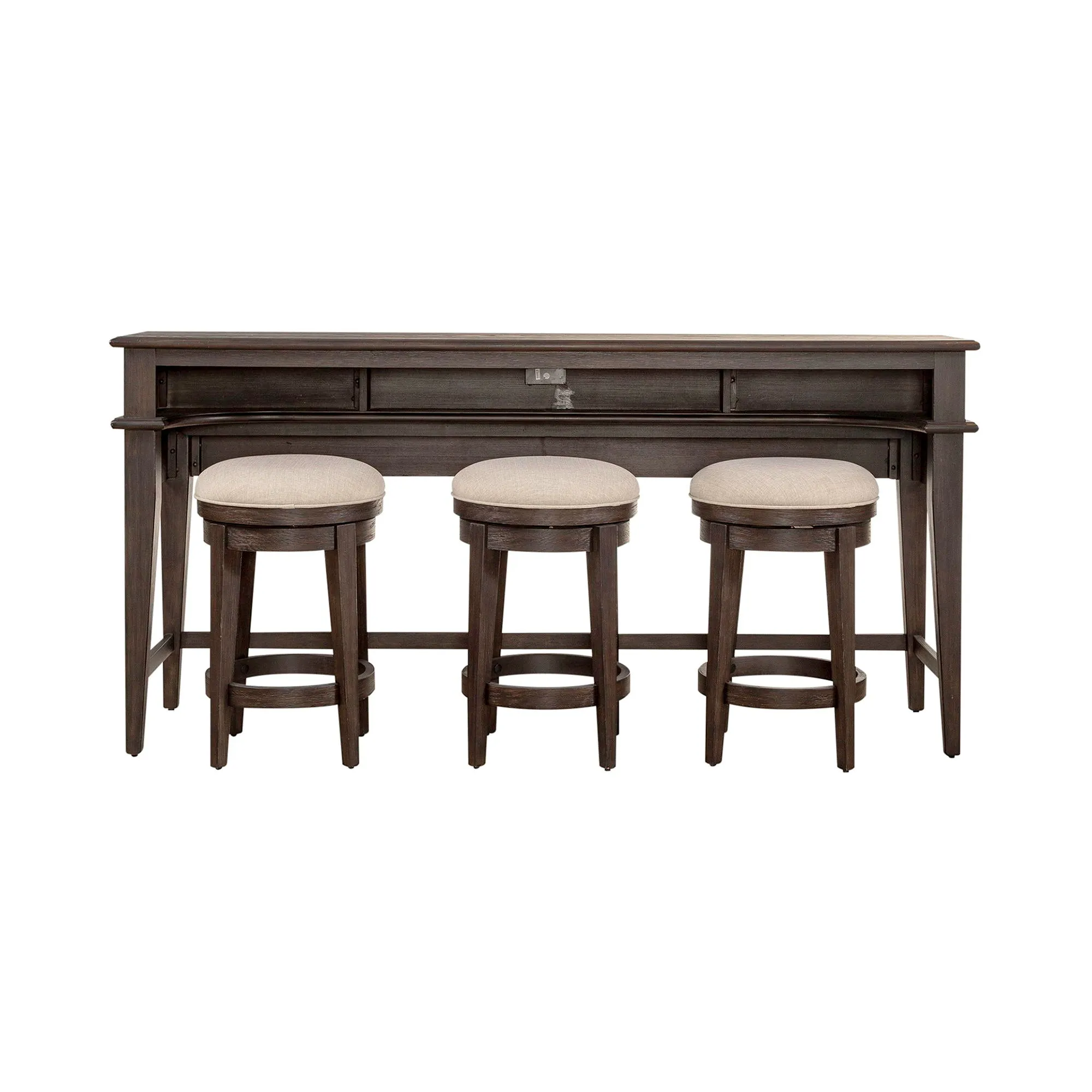 Mill Creek - 4 Piece Console Set (Bar Console & 3 Stools) - Dark Brown