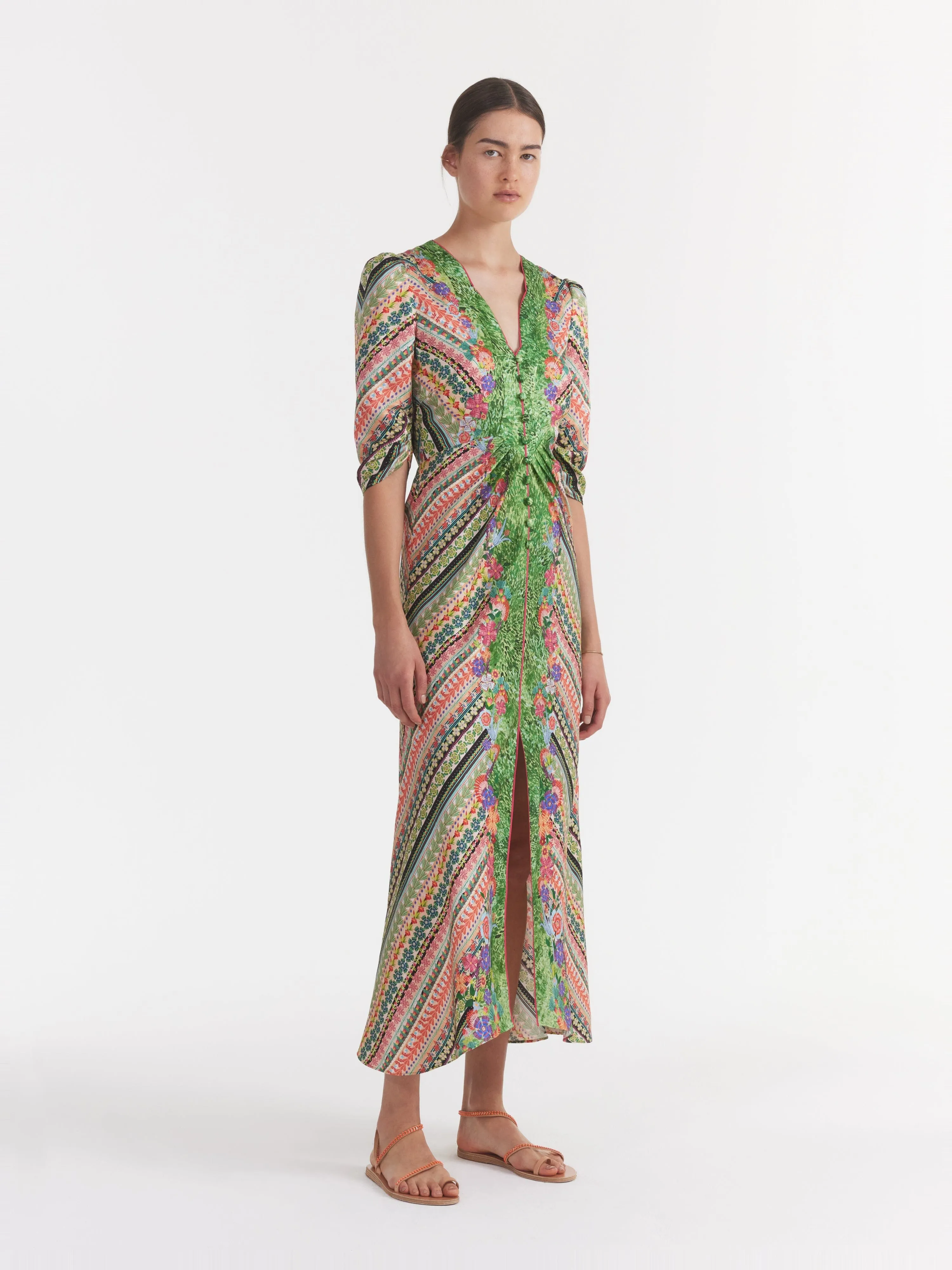 Mitsu B Dress in Bloom Border