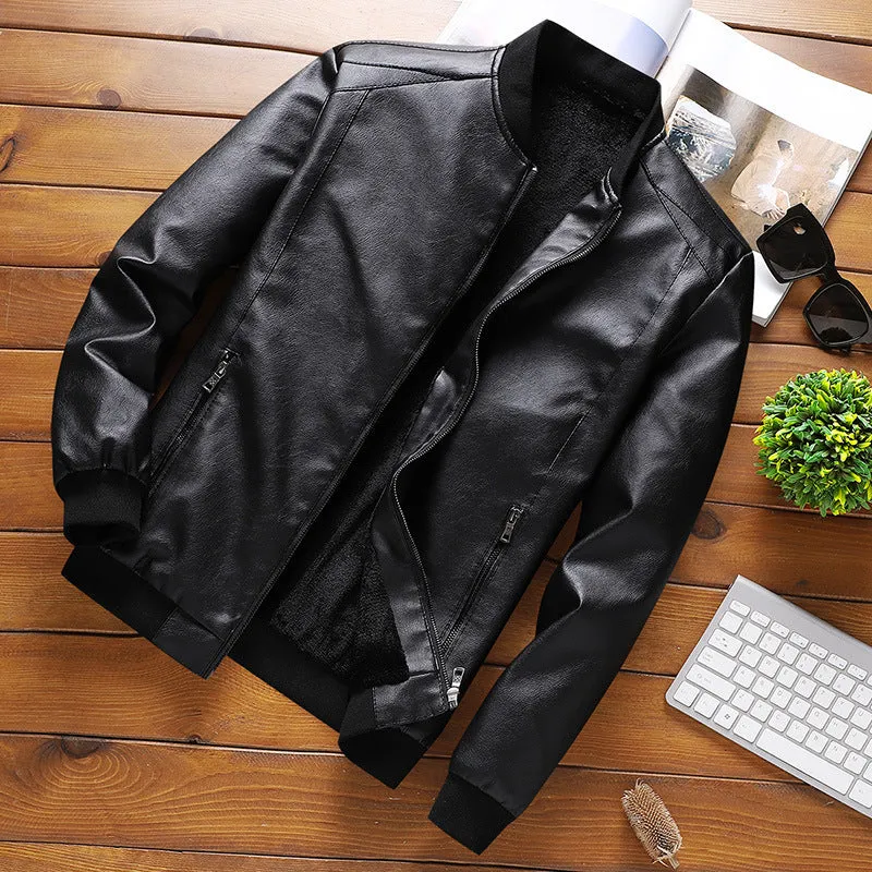 New Leather Coat Men's Spring And Autumn Style Fashion Casual Handsome Top Jacket Men