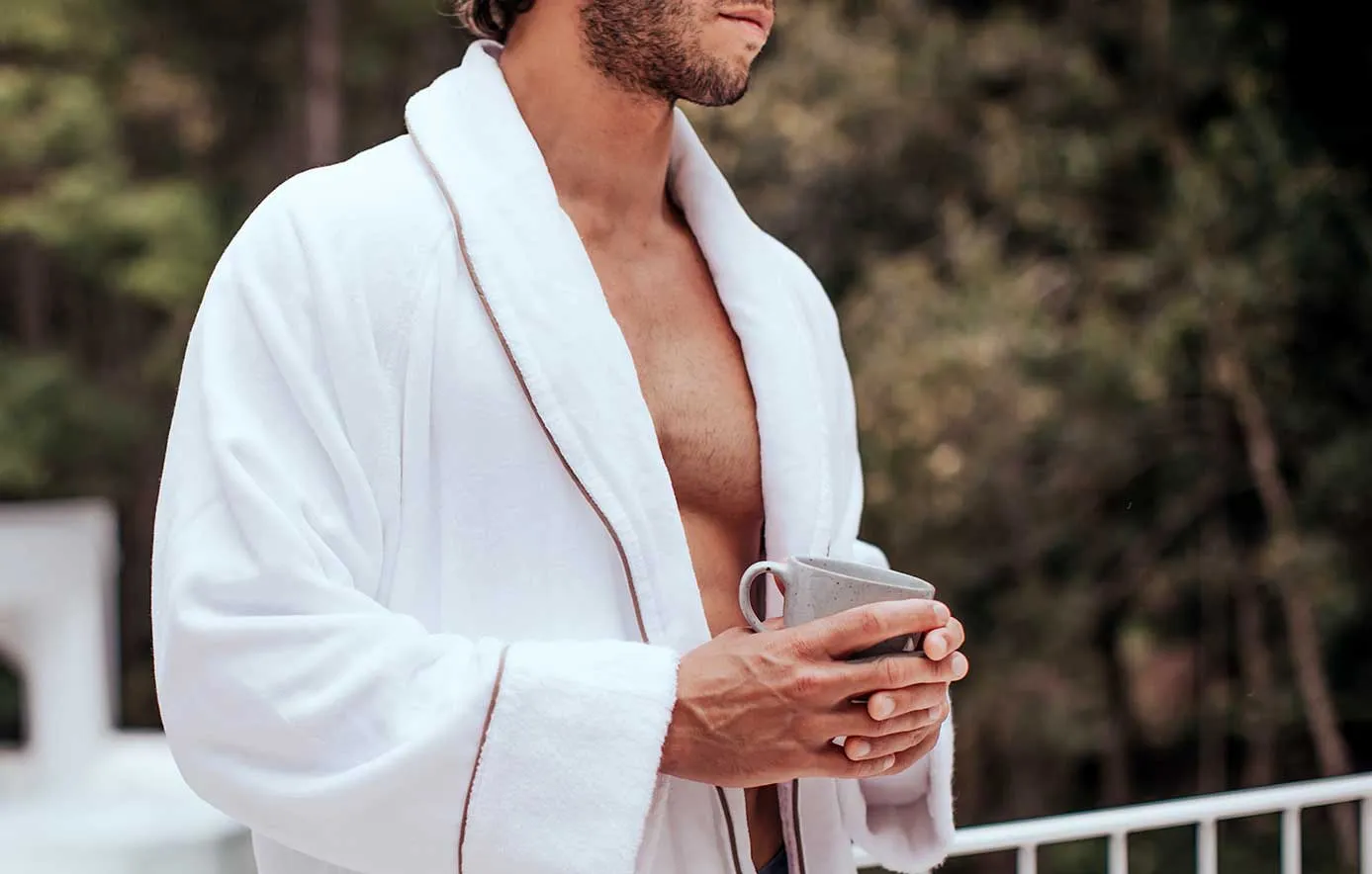 Organic Cotton Velour Robe - Mens