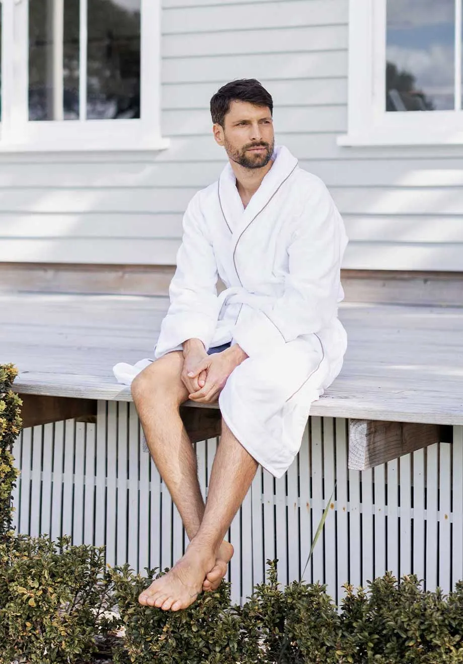 Organic Cotton Velour Robe - Mens