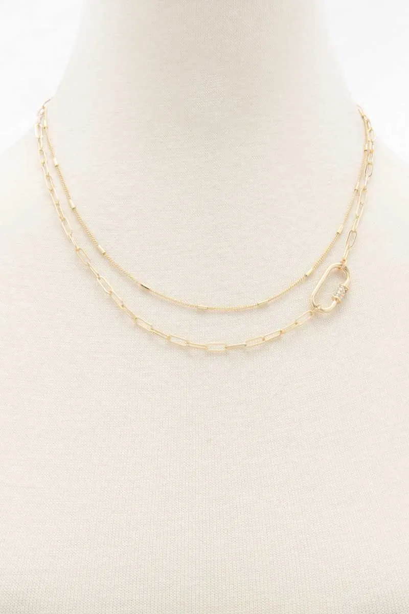 Oval Link Layered Necklace