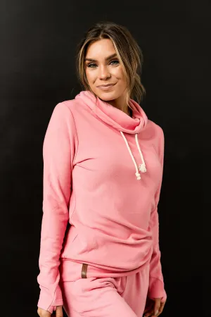 Performance Fleece CowlNeck Sweatshirt - Pink Tulip