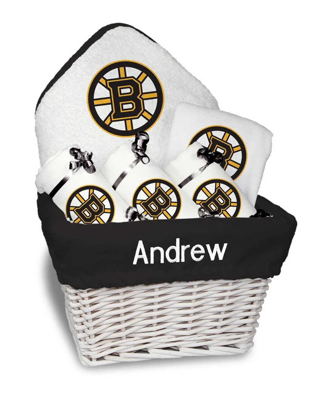 Personalized Boston Bruins Medium Basket - 6 Items