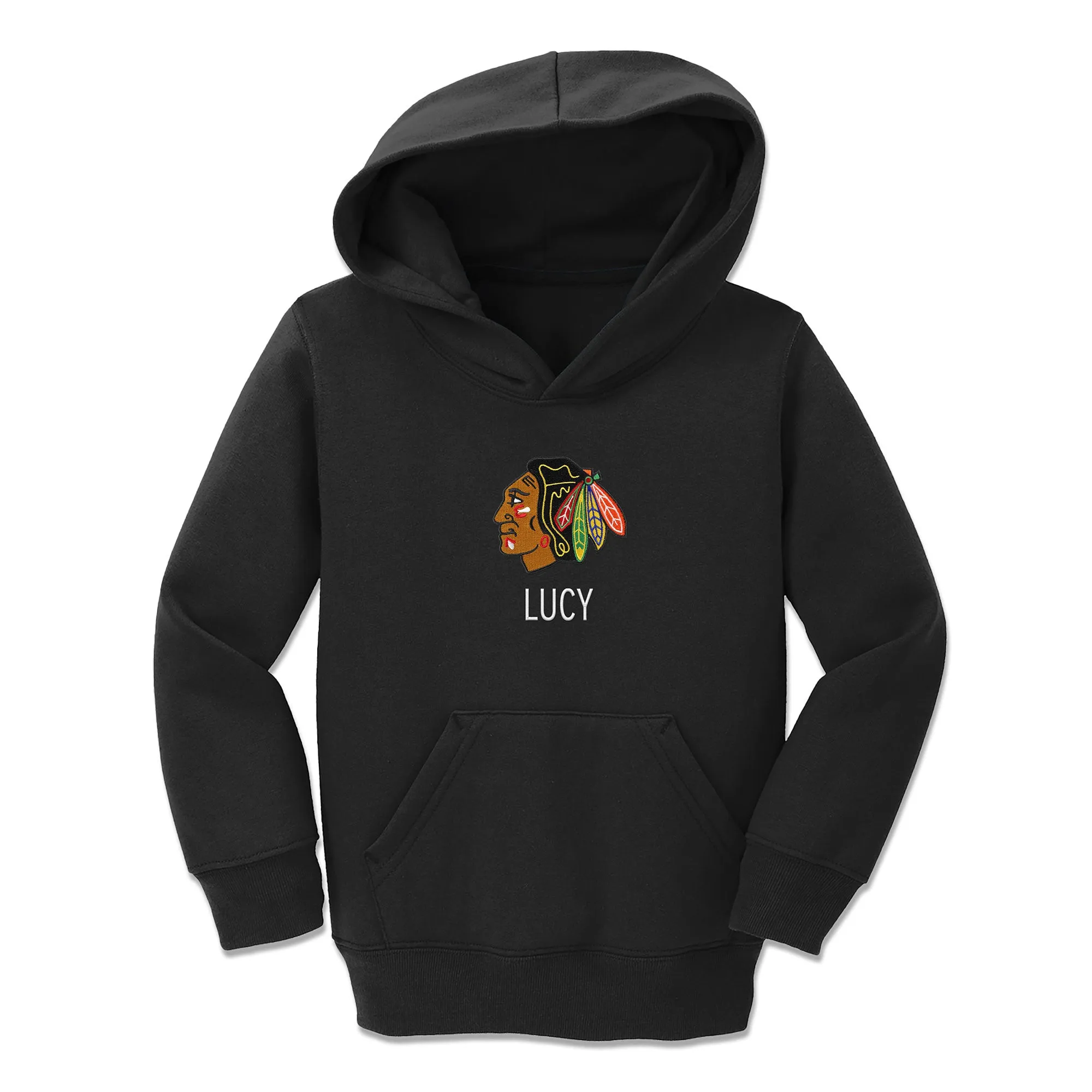 Personalized Chicago Blackhawks Toddler Pullover Hooded Sweatshirt