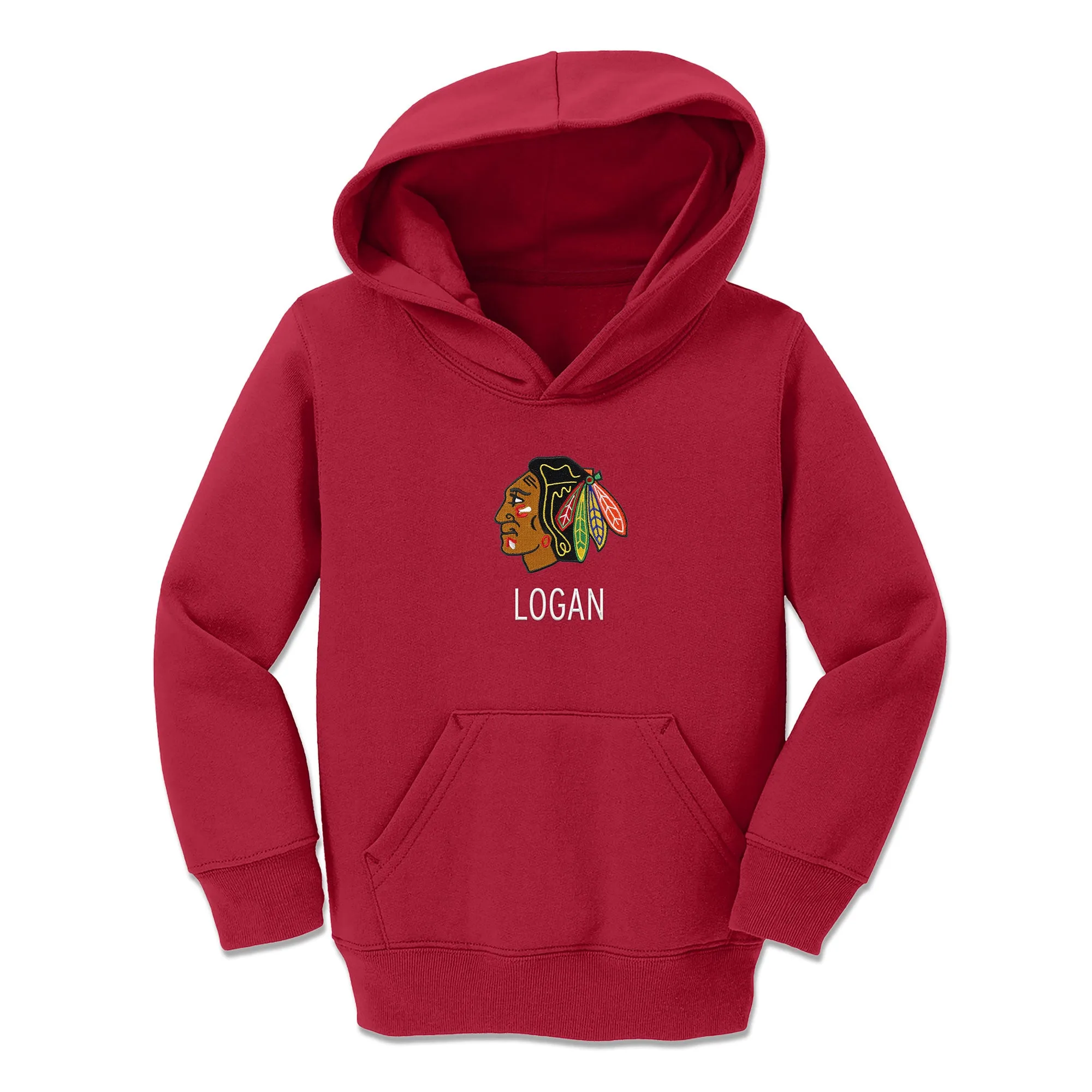 Personalized Chicago Blackhawks Toddler Pullover Hooded Sweatshirt