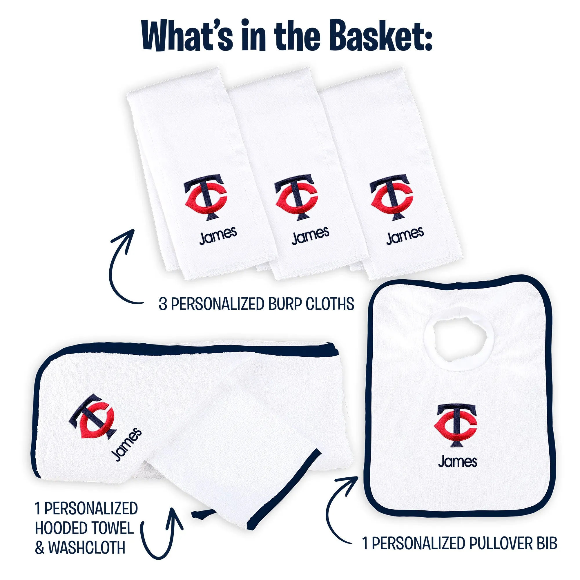 Personalized Minnesota Twins Medium Basket - 6 Items