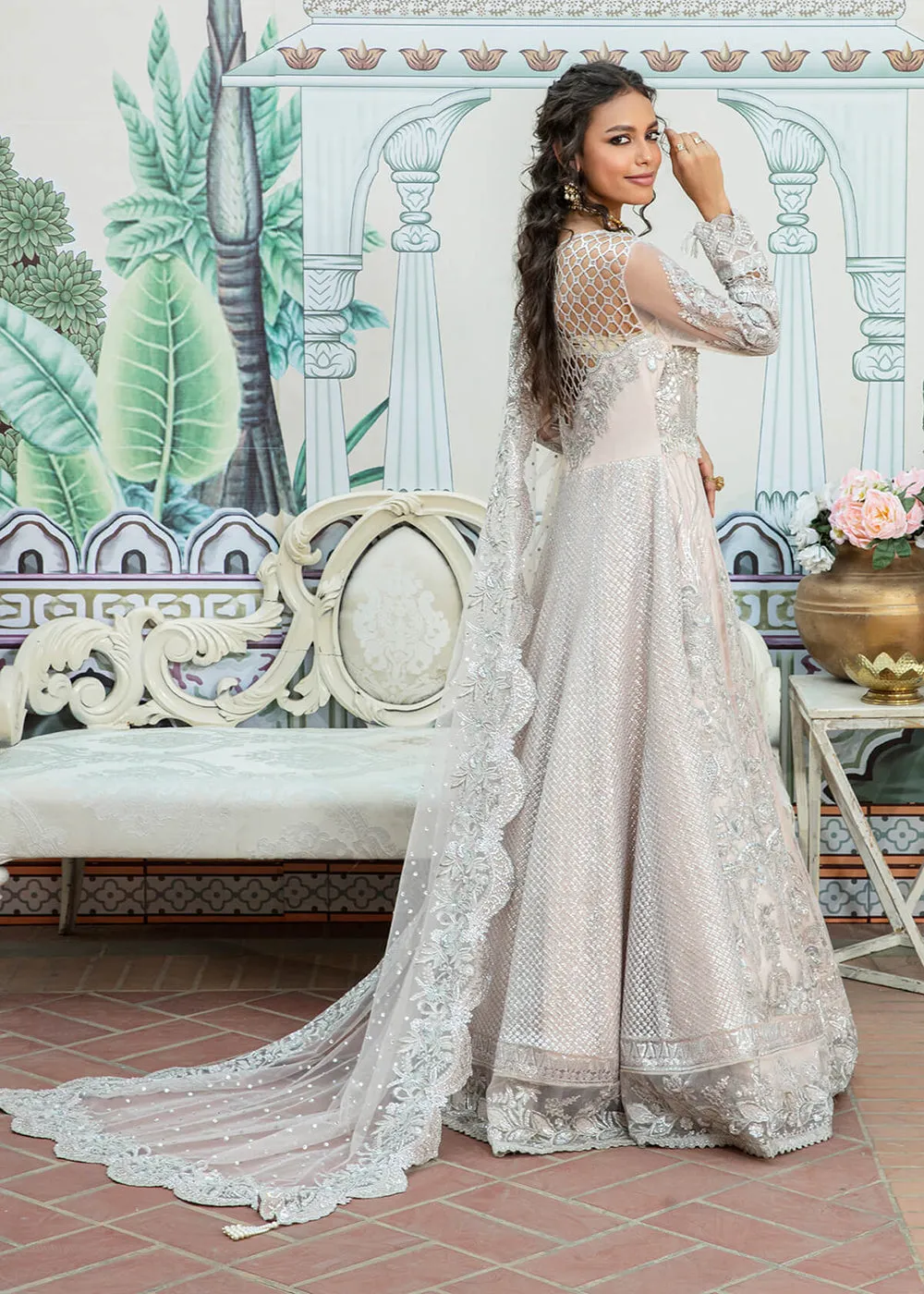 Pink Pakistani Maxi Dress | Imrozia Serene Mehram Brides '23 | SB-10 - FAKHTA