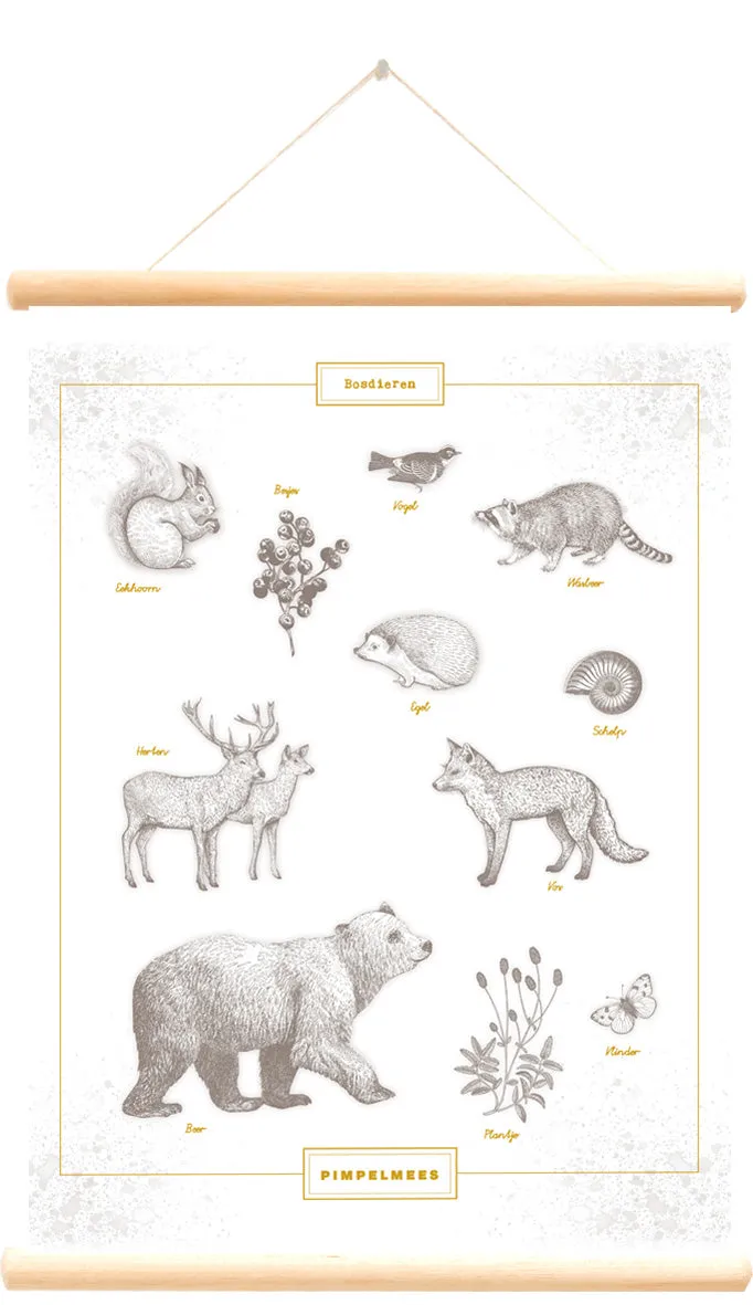 Poster Pimpelmees Forest Animals