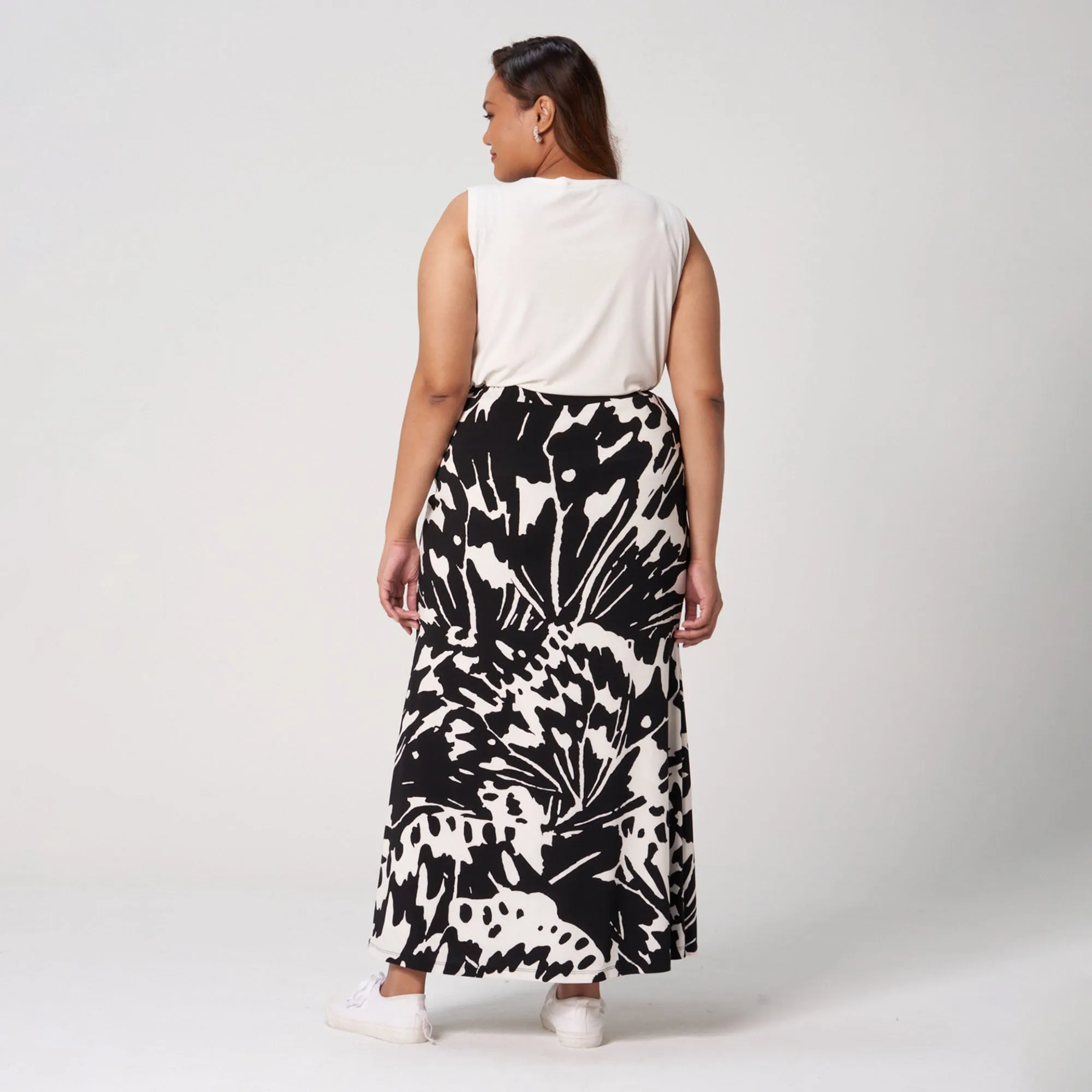 Printed Fit & Flare Skirt