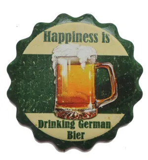 "Happiness Is Drinking German Beer" German Gift Coaster