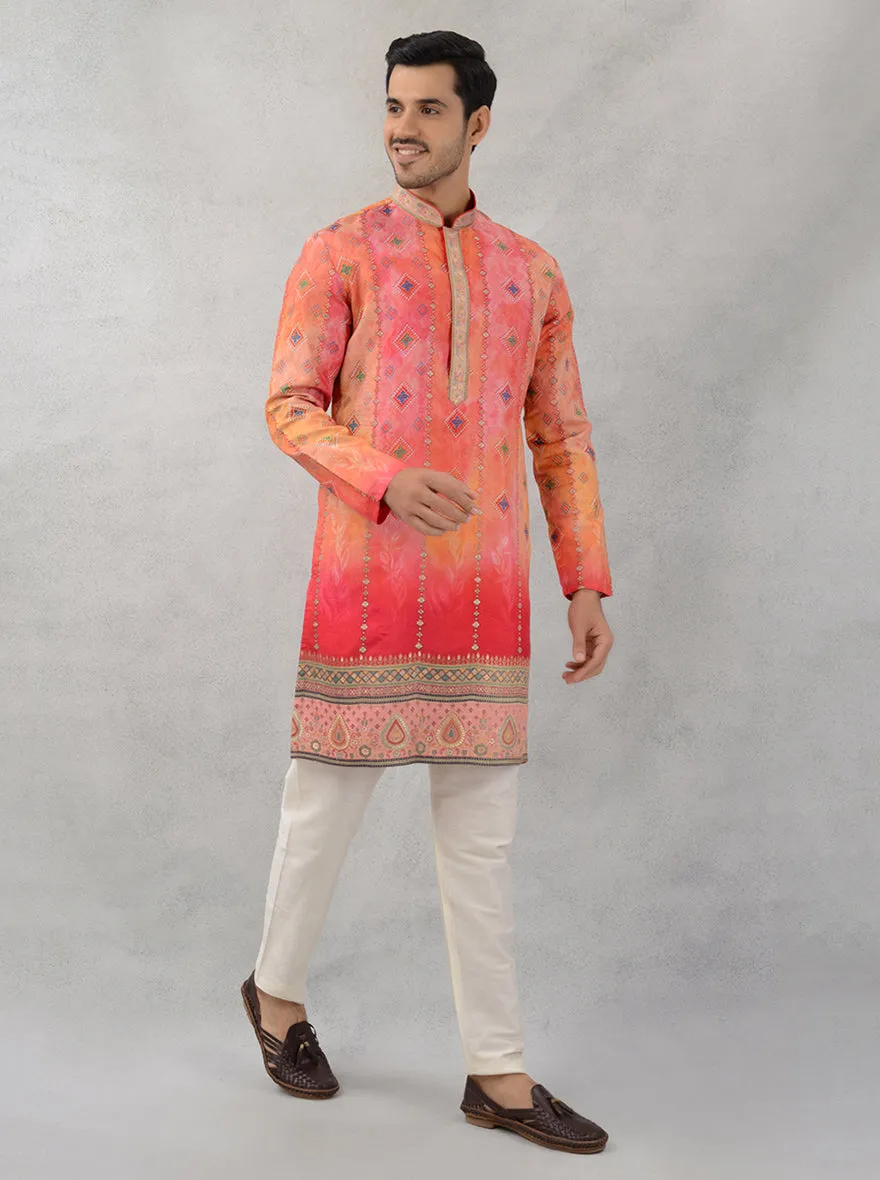 Red & Orange Kurta Pajama | TULA