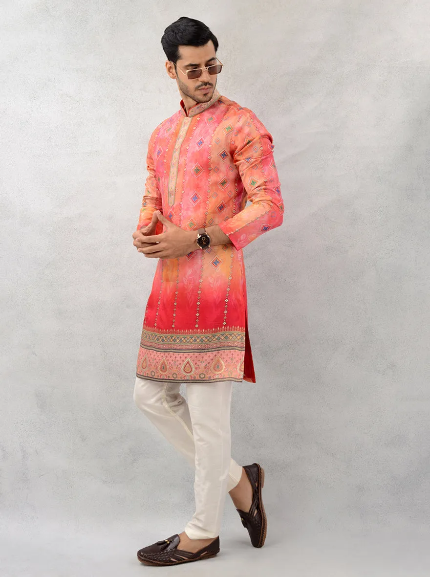 Red & Orange Kurta Pajama | TULA