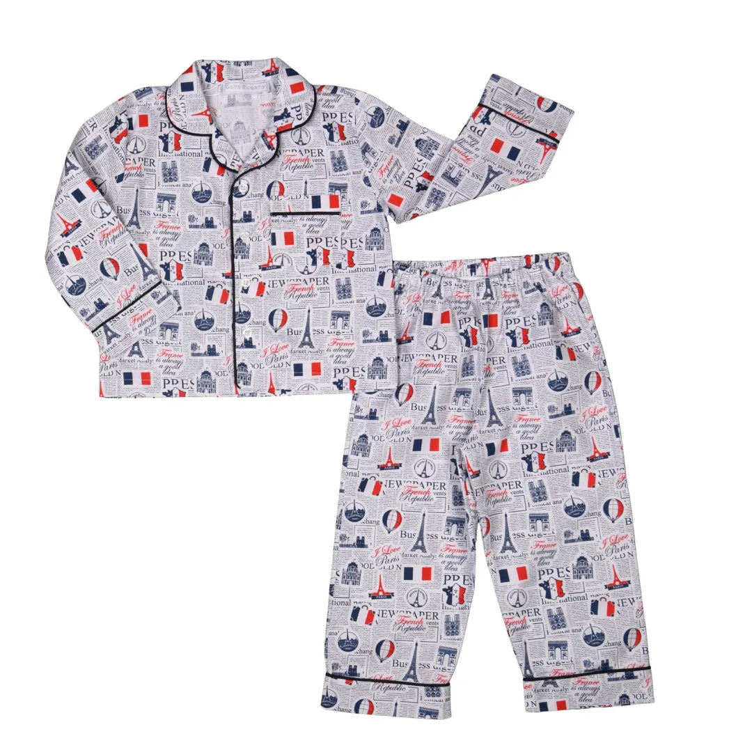 Red   Blue Eiffel Tower Pajama