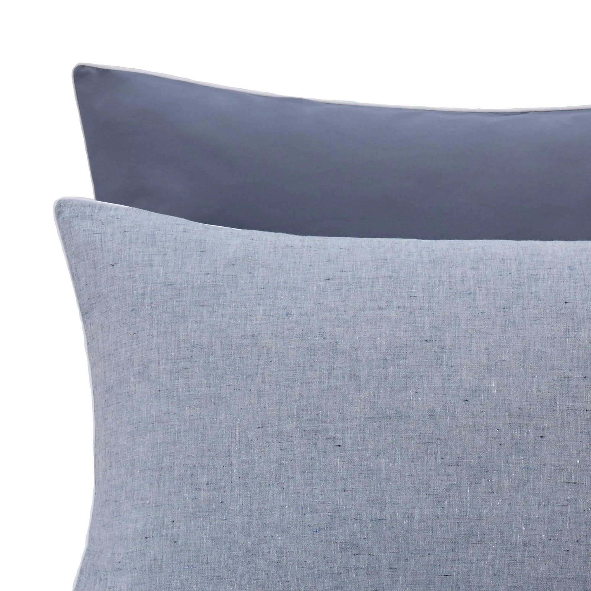 Sameiro Linen Bedding [Dark grey blue/White]