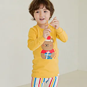 Spandex Brushed Fabric pajamas set-Gift Bear