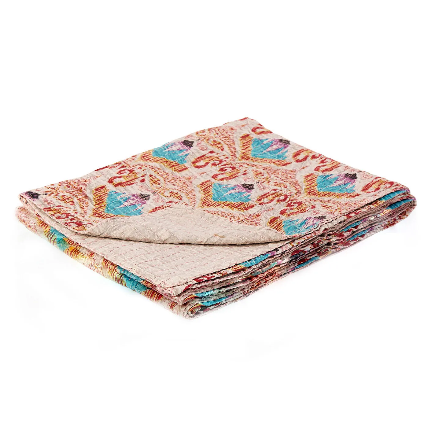 Taj Hotel Home Decor Kantha Cotton Throw | 50"x70" | 14