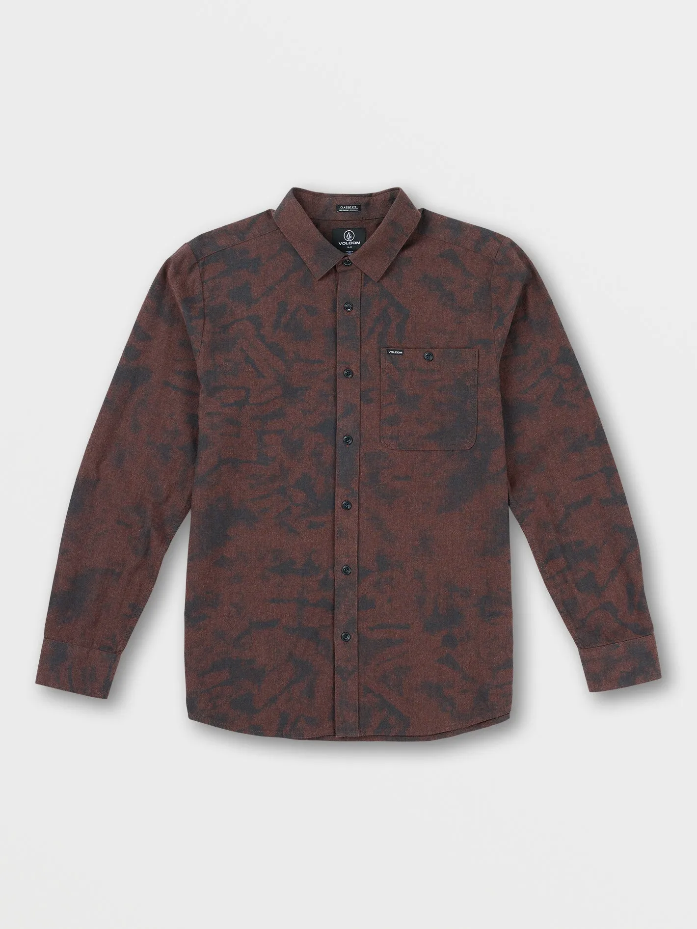 Tie Dye Long Sleeve Flannel - Mahogany