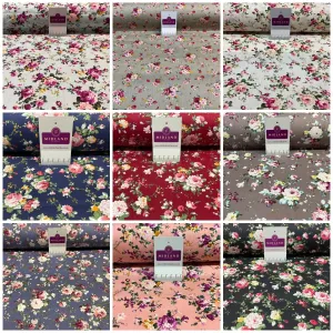 Vintage Floral 100% cotton printed dress craft fabric 150cm wide M1741