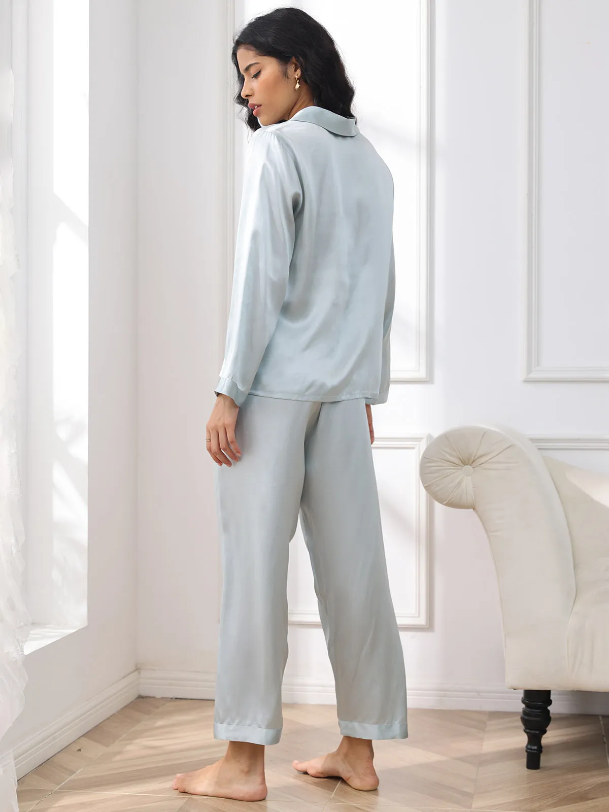 Women's 100% Mulberry Silk Long Sleeve Pyjama Set