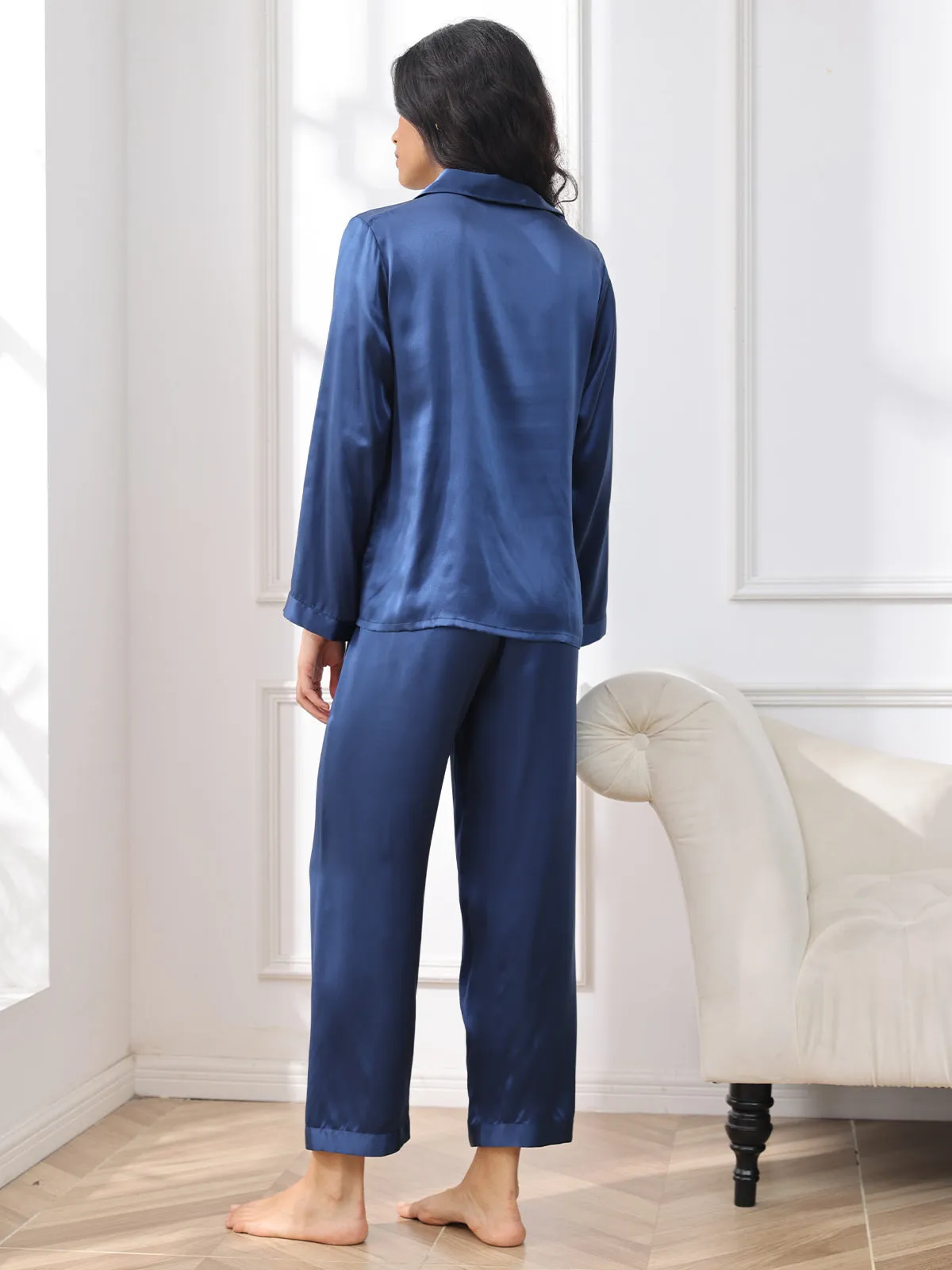 Women's 100% Mulberry Silk Long Sleeve Pyjama Set