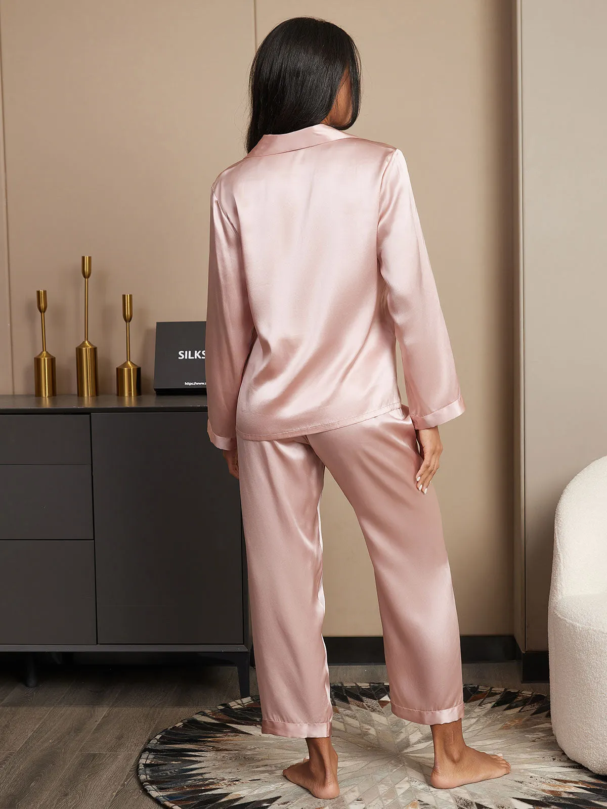 Women's 100% Mulberry Silk Long Sleeve Pyjama Set