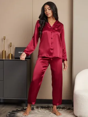 Women's 100% Mulberry Silk Long Sleeve Pyjama Set