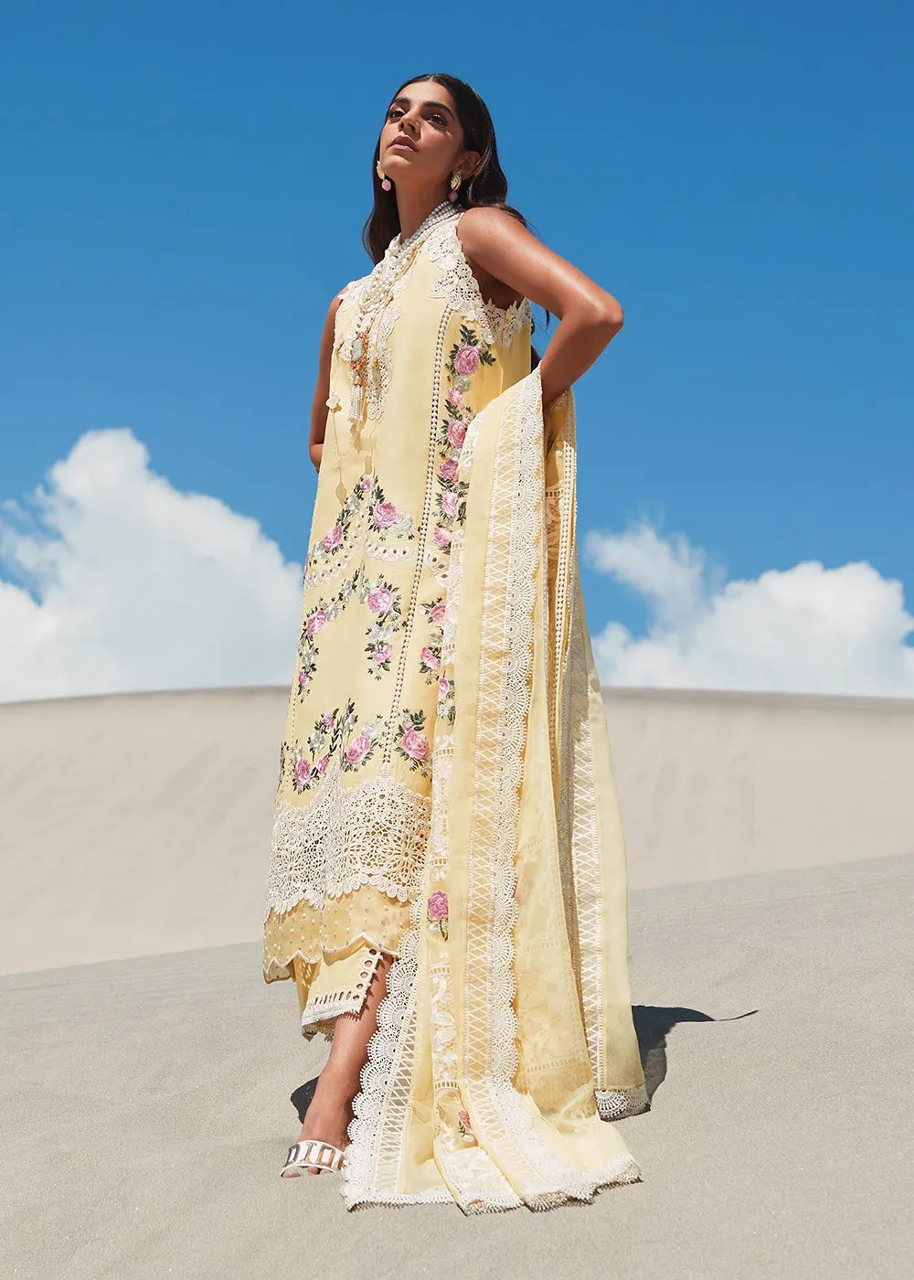 Yellow Lawn Suit - Saira Shakira X Crimson Luxury Lawn '23 - Serendipity - D3A